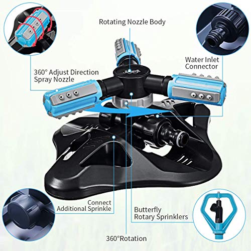 JOYXEON Garden Sprinkler 2020 Updated Lawn Sprinkler with Butterfl...