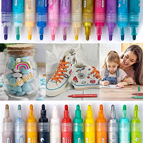 Acrylic Paint Marker Pens, Paint Pens for Rocks Painting, Wood, Fa...