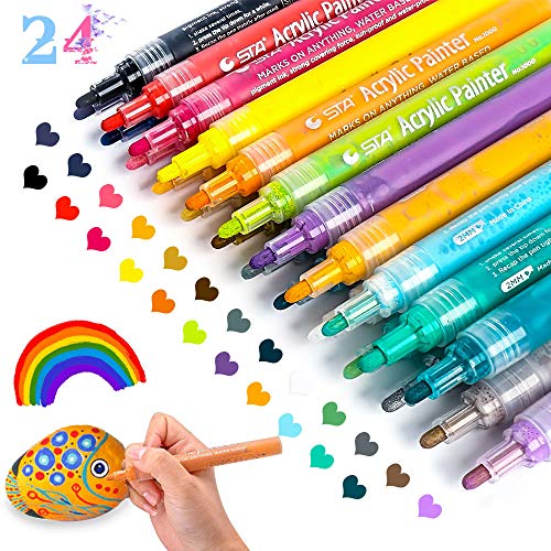 Acrylic Paint Marker Pens, Paint Pens for Rocks Painting, Wood, Fa...