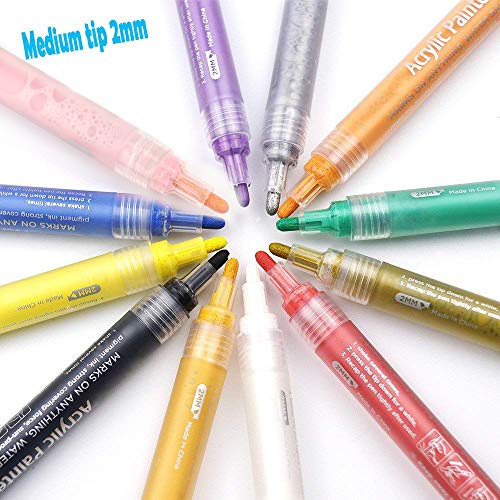 Acrylic Paint Pens for Rocks Painting, Ceramic, Glass, Wood, Fabri...
