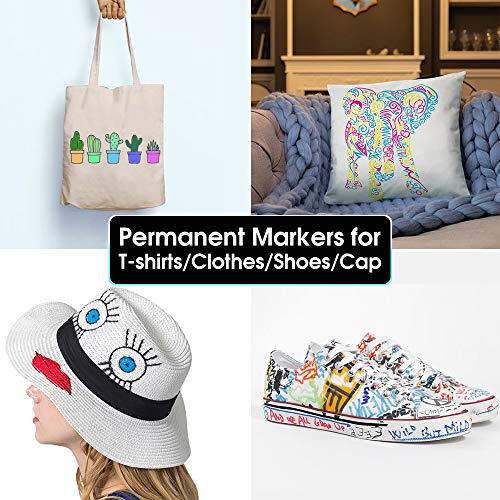 Fabric Markers Permanent for T Shirts, Canvas Bags, Clothing, No B...