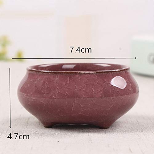 Stoneware Retro-Burned Purple Sand Plastic Bowl-Shaped Red Ceramic...