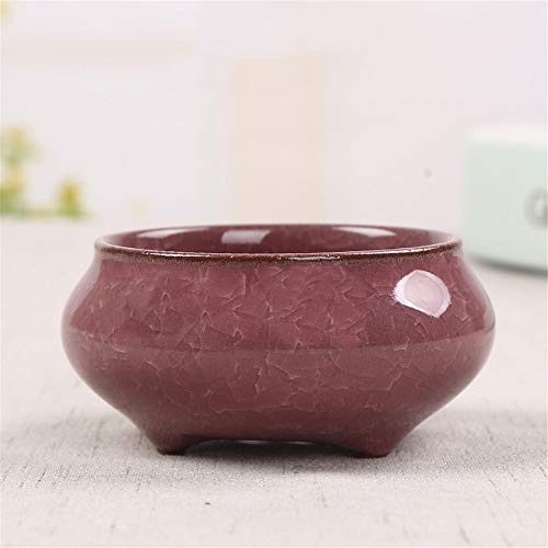Stoneware Retro-Burned Purple Sand Plastic Bowl-Shaped Red Ceramic...