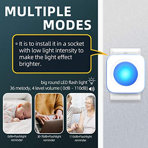 Wireless Doorbell JSIEEM Waterproof Door Bell Operating at 1000 fe...
