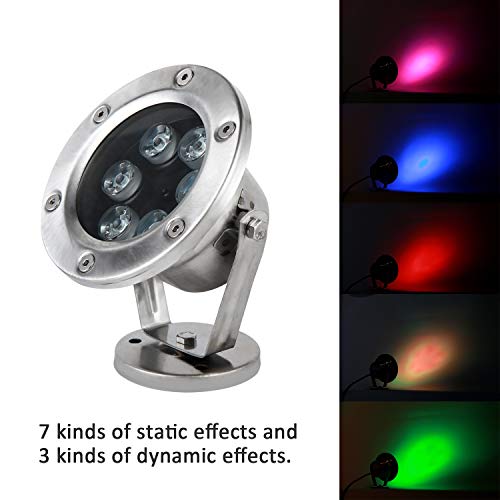 JSN&PC LED Underwater Lights 18W RGB Color Changing with RF Remote...
