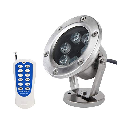 JSN&PC LED Underwater Lights 18W RGB Color Changing with RF Remote...