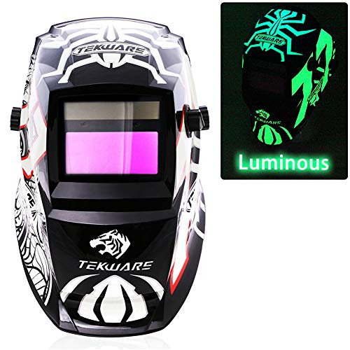 JSungo Welding Helmet Solar Powered, Luminous Auto Darkening Weld ...