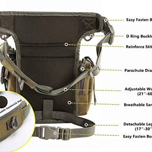 Multifunctional Drop Leg Waist Bag, Tactical Military Thigh Hip Ou...