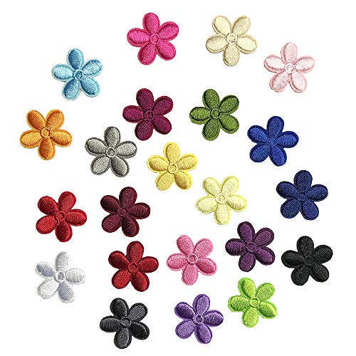 Juland 23PCS Mini Sun Flower Embroidered Patches Self Adhesive Emb...