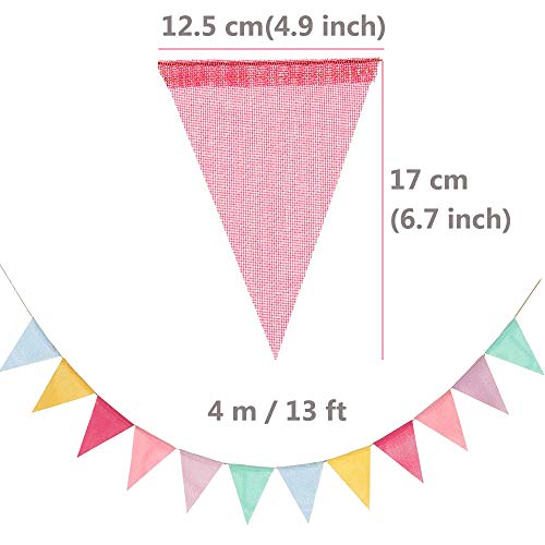 Juland 24 Flags Multicolor Pennant Banner Triangle Flag Bunting fo...