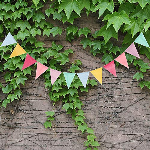 Juland 24 Flags Multicolor Pennant Banner Triangle Flag Bunting fo...
