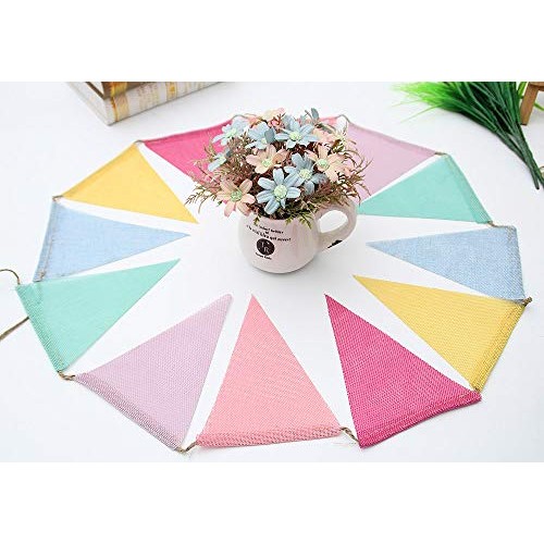 Juland 24 Flags Multicolor Pennant Banner Triangle Flag Bunting fo...