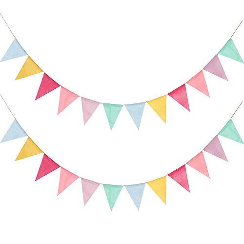 Juland 24 Flags Multicolor Pennant Banner Triangle Flag Bunting fo...