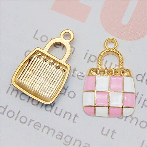 60Pcs Mixed Women Fashion Purse Charm Enamel Black Blue Pink for J...