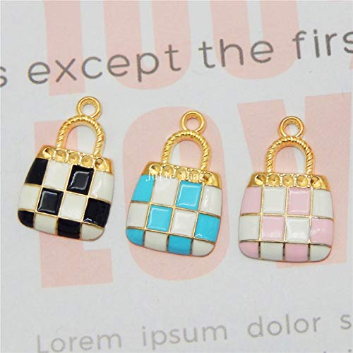 60Pcs Mixed Women Fashion Purse Charm Enamel Black Blue Pink for J...