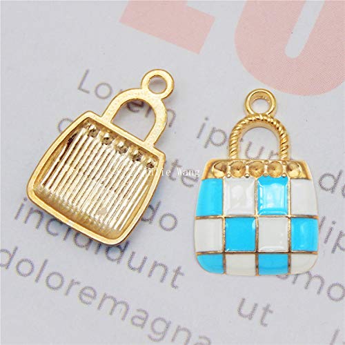 60Pcs Mixed Women Fashion Purse Charm Enamel Black Blue Pink for J...