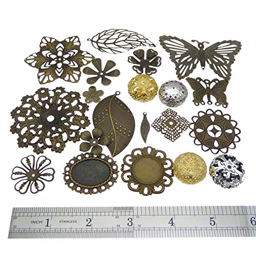 Julie Wang Wholesale 100 Piece/Pack Anchor Charm Mixed Metal Silve...