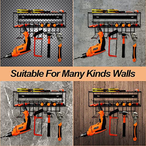 JULINE Power Tool Organizer, Garage Storage Drill Holder Wall Moun...