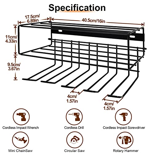 JULINE Power Tool Organizer, Garage Storage Drill Holder Wall Moun...