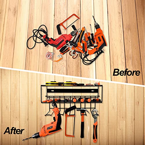 JULINE Power Tool Organizer, Garage Storage Drill Holder Wall Moun...