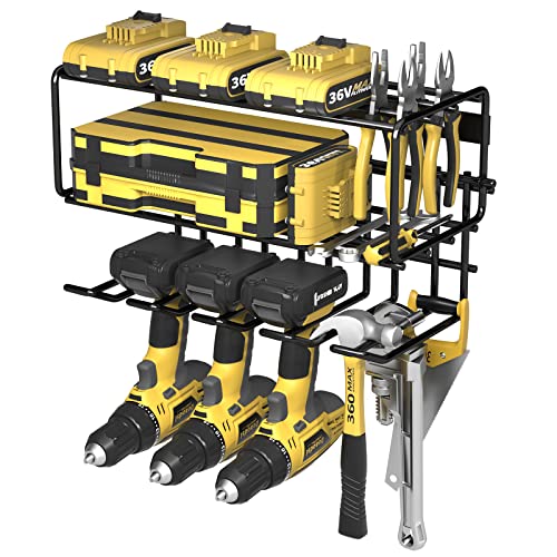 JULINE Power Tool Organizer, Garage Storage Drill Holder Wall Moun...