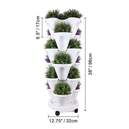 Julvie 6-Tier Strawberry and Herb Garden Planter,Indoor or Outdoor...