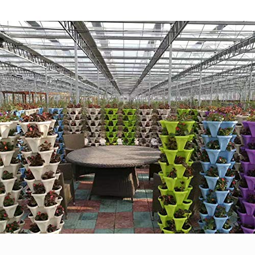 Julvie Stackable Vertical Planter Set,Strawberry and Herb 6 Tier G...