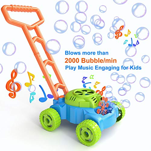 JUMELLA Lawn Mower Bubble Machine for Kids - Automatic Bubble Mowe...