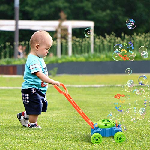 JUMELLA Lawn Mower Bubble Machine for Kids - Automatic Bubble Mowe...