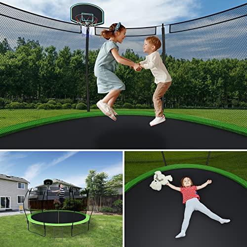Jump Into Fun 1500LBS 16FT 15FT 14FT 12FT Tranpoline for Adults Ki...