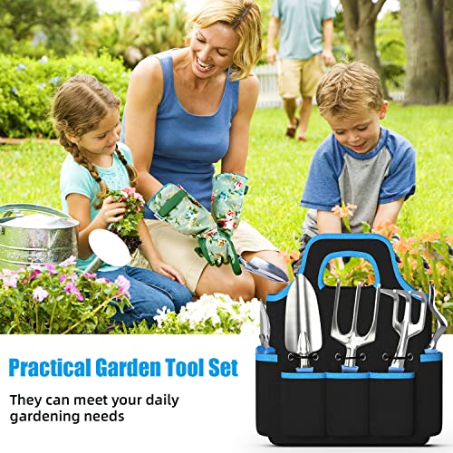 Garden Tools Set, JUMPHIGH 7 Piece Heavy Duty Gardening Tools Incl...