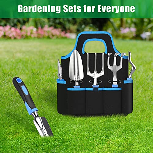 Garden Tools Set, JUMPHIGH 7 Piece Heavy Duty Gardening Tools Incl...
