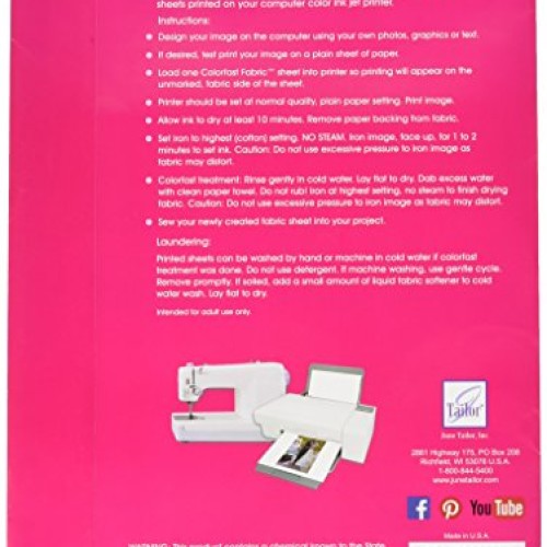 June Tailor Colorfast White Printer Fabric 3 Pack