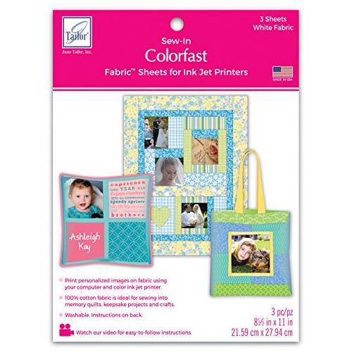 June Tailor Colorfast White Printer Fabric 3 Pack