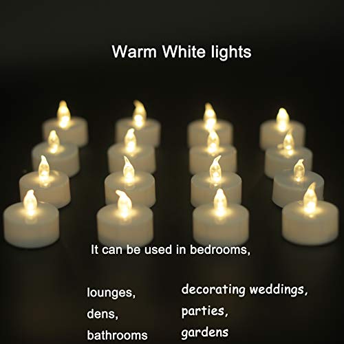 JUNPEI 24-Pack Flameless Tea Lights LED Tea Lights Warm White Ligh...