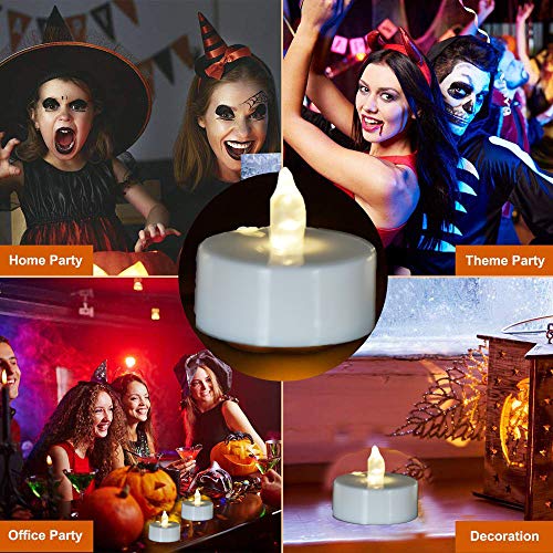 JUNPEI 24-Pack Flameless Tea Lights LED Tea Lights Warm White Ligh...