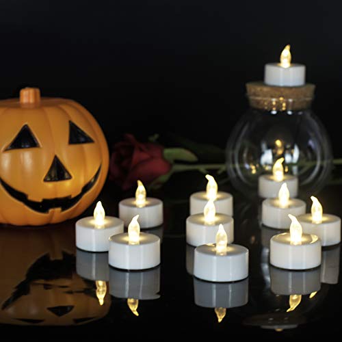 JUNPEI 24-Pack Flameless Tea Lights LED Tea Lights Warm White Ligh...