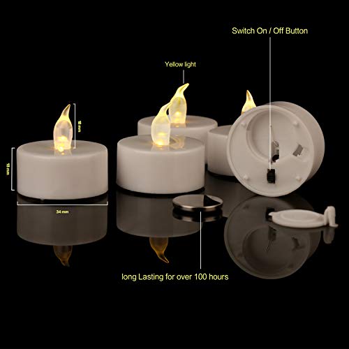 JUNPEI 24-Pack Flameless Tea Lights LED Tea Lights Warm White Ligh...