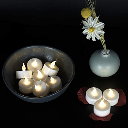 JUNPEI 24-Pack Flameless Tea Lights LED Tea Lights Warm White Ligh...