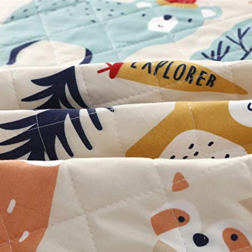 Kids Quilt Bedspreads Full/Queen Size Bear Bedding Set,3Pcs Forest...