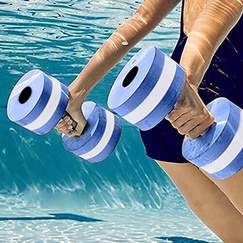 junshi11 Set of 2 Water Aerobics Swimming Pool Dumbbells for Exerc...