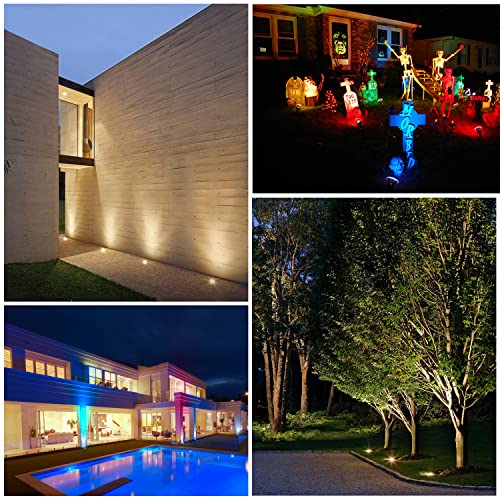 Junview Low Voltage Landscape Lights RGB and Warm White LED Well L...