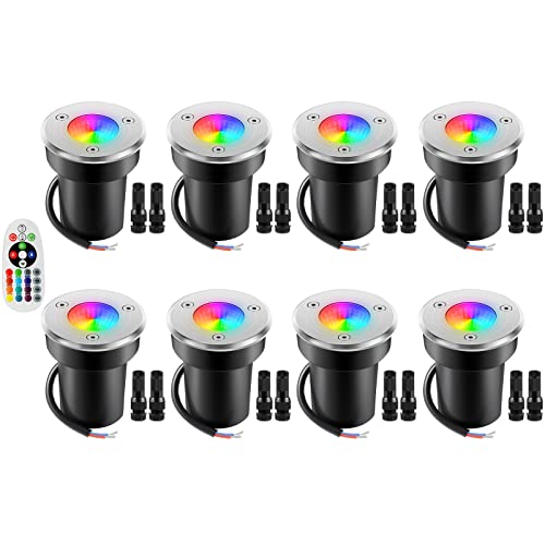 Junview Low Voltage Landscape Lights RGB and Warm White LED Well L...