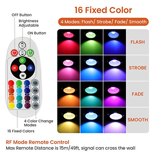 Junview RGB Color Changing Landscape Lights with Connectors 12V-24...