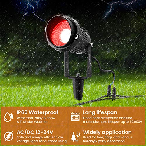 Junview RGB Color Changing Landscape Lights with Connectors 12V-24...