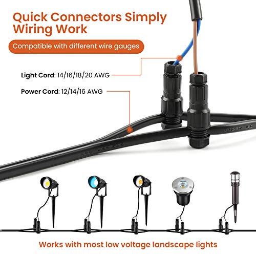 Junview RGB Color Changing Landscape Lights with Connectors 12V-24...