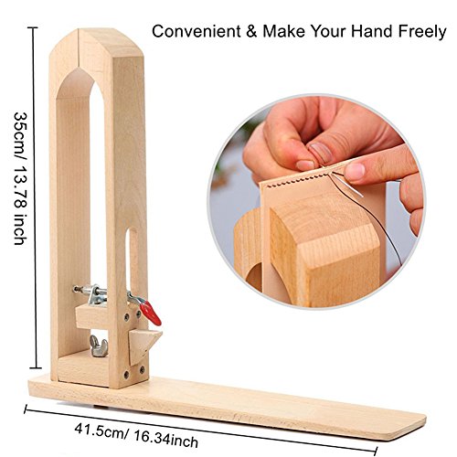 360° Rotation Wood Sewing Pony Horse Leather Craft Table Lacing De...