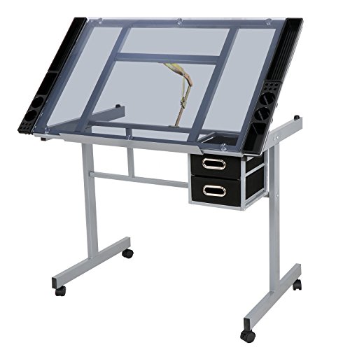 JupiterForce Adjustable Drafting Table Drawing Desk Height Art Cra...