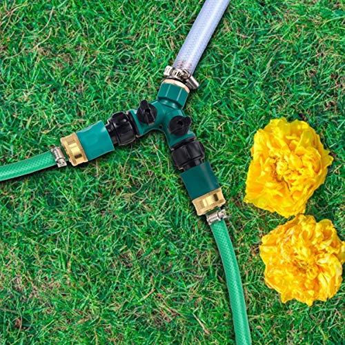 JUSONEY 2 Way Garden Hose Splitter - Hose Y Splitter with 2 Valve,...