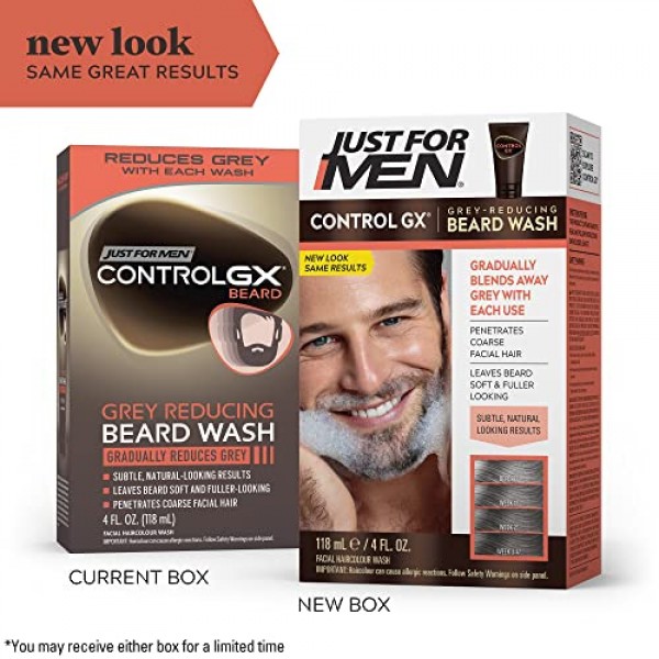 Just For Men Control GX Grey Reducing Beard Wash Shampoo, Graduall...